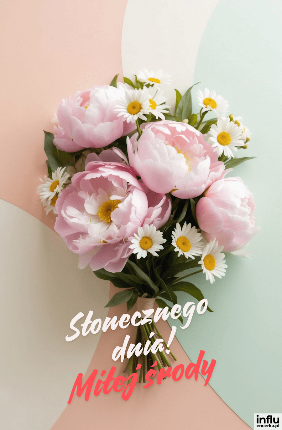 Kartka z bukietem, miłej środy