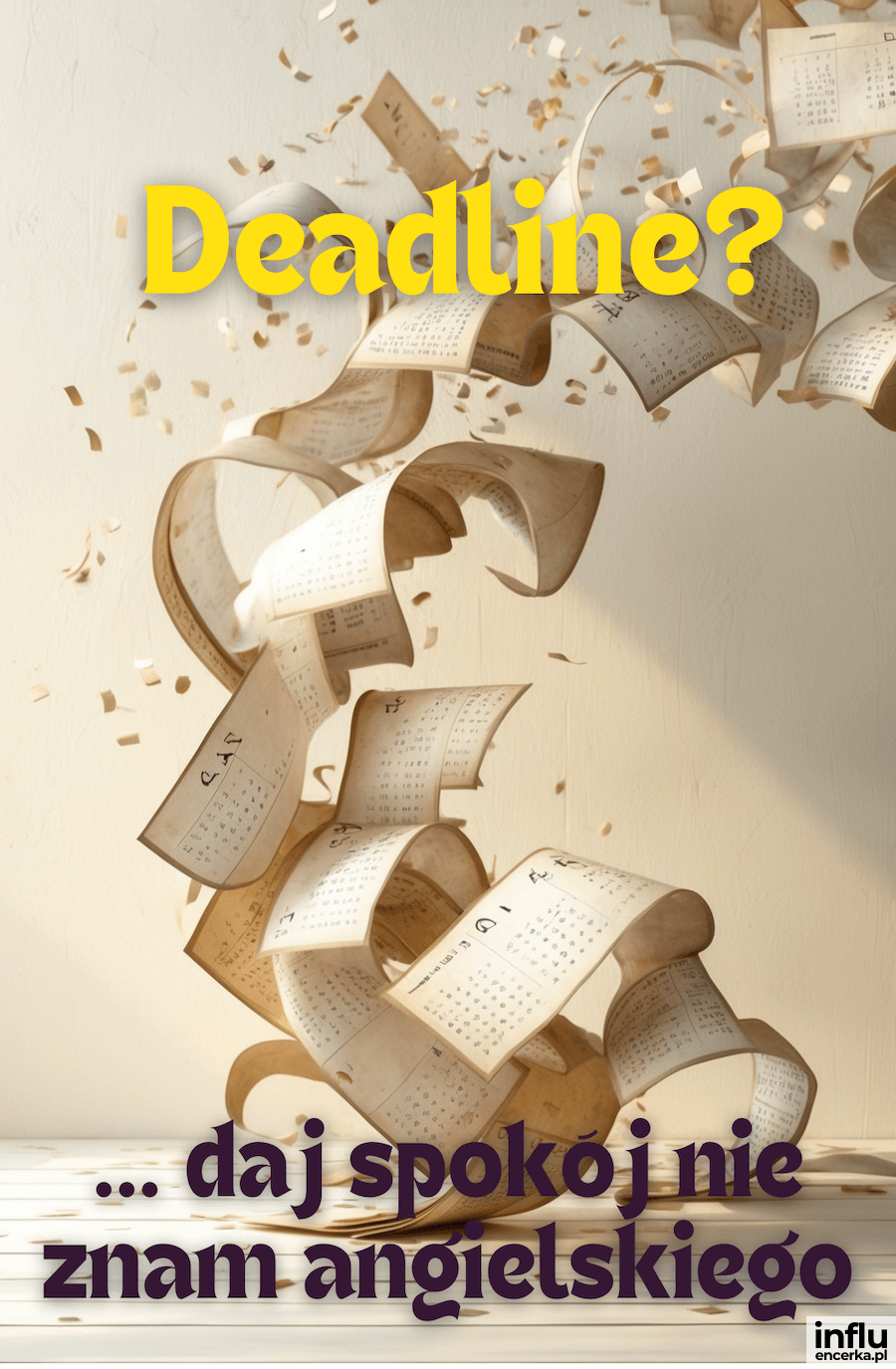 Kartka: Deadline? Daj spokój nie znam angielskiego.