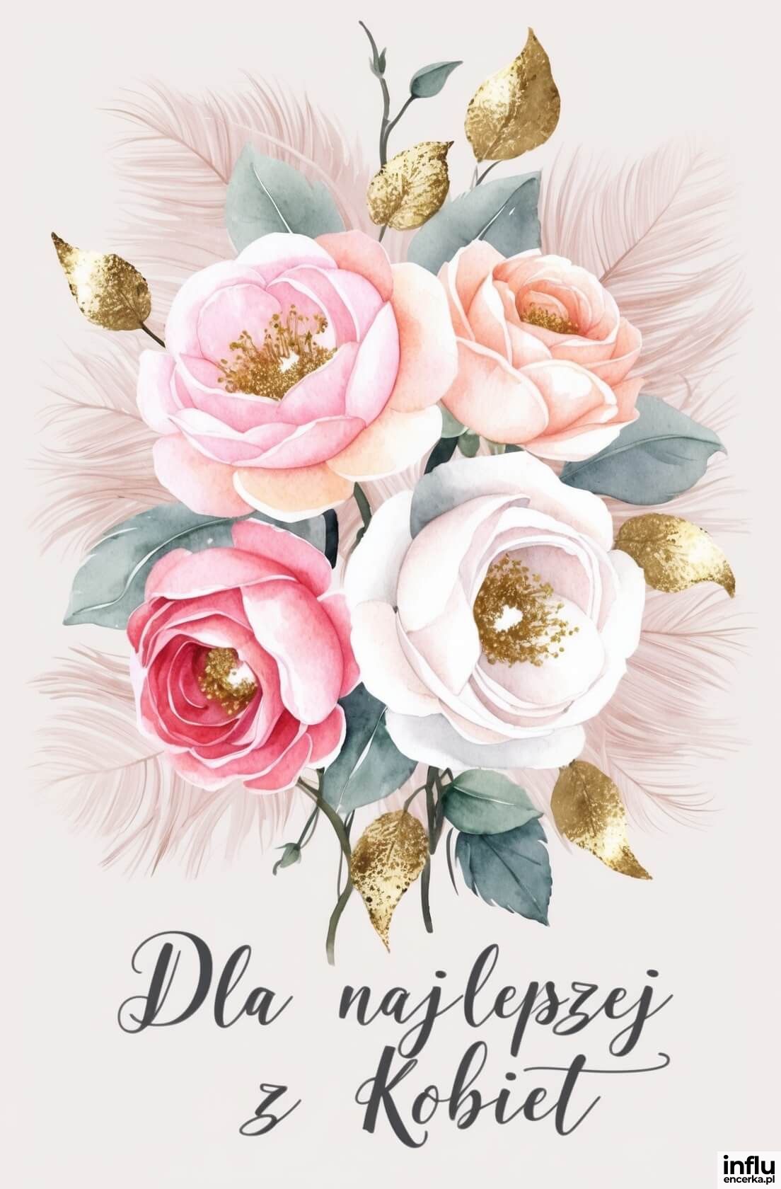 Kartka kwiaty, dla najlepszej z kobiet