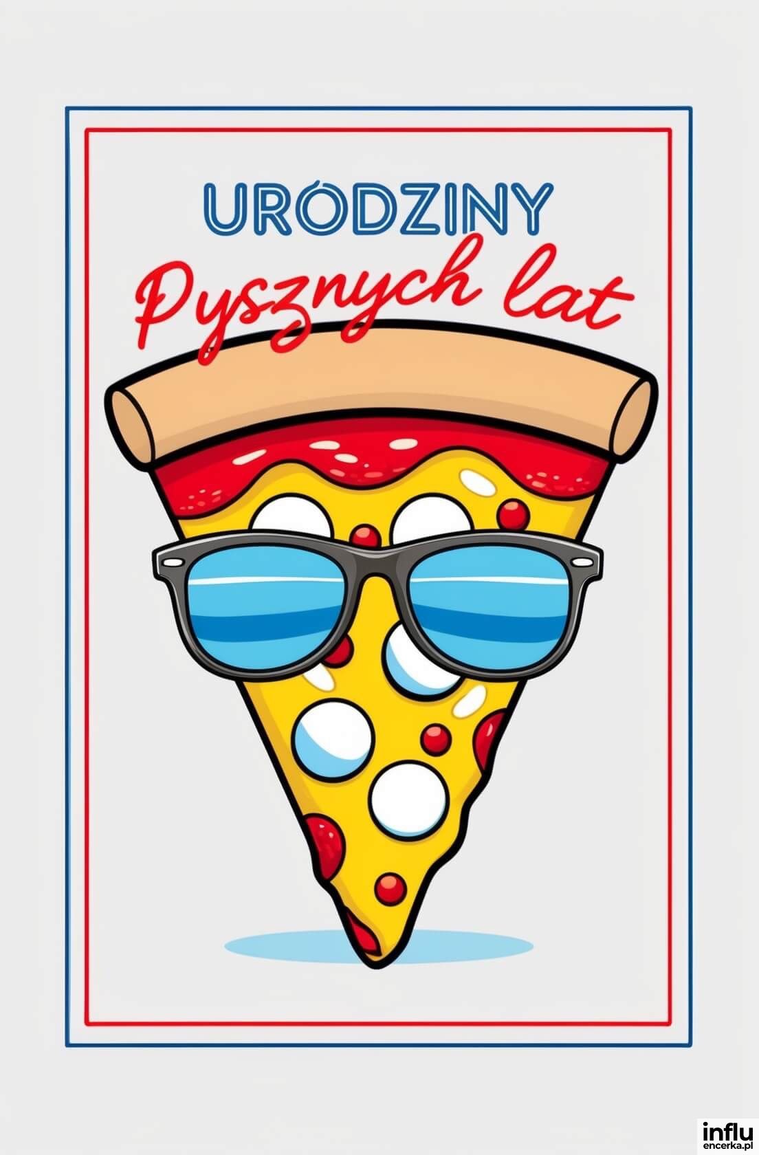 Kartka, pizza w okularach, pysznych urodzin Kartka, pizza w okularach, pysznych urodzin