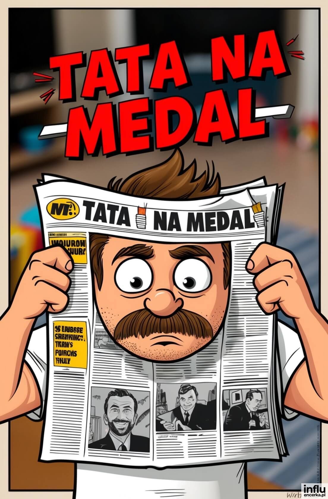 Kartka, tata na medal