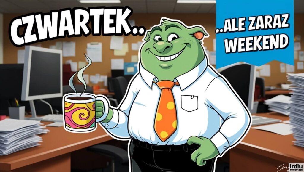 Trol z kawą w biurze, czwartek... ale zaraz weekend