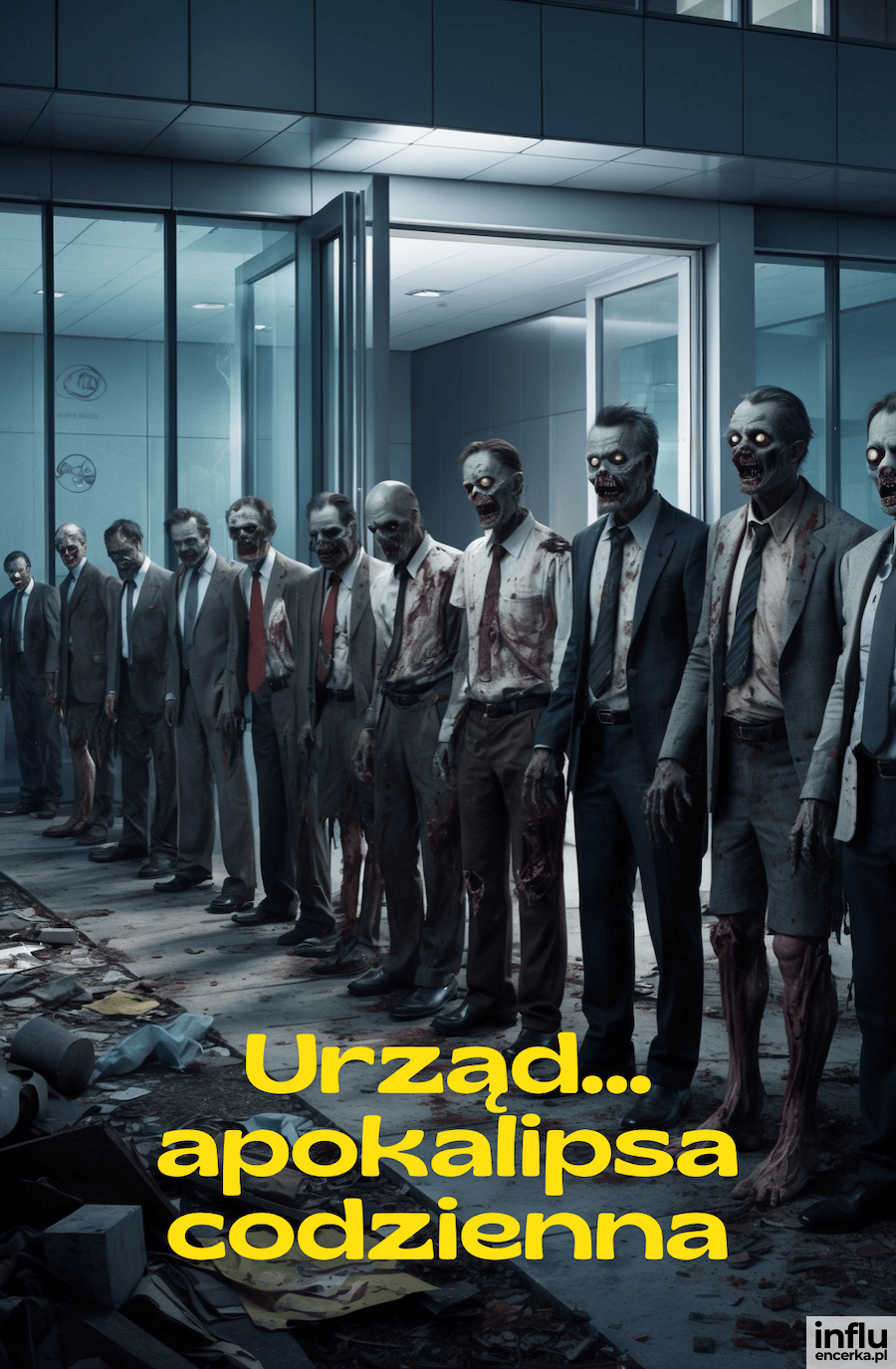 Zabawna kartka z zombie: Urząd... codzienna apokalipsa