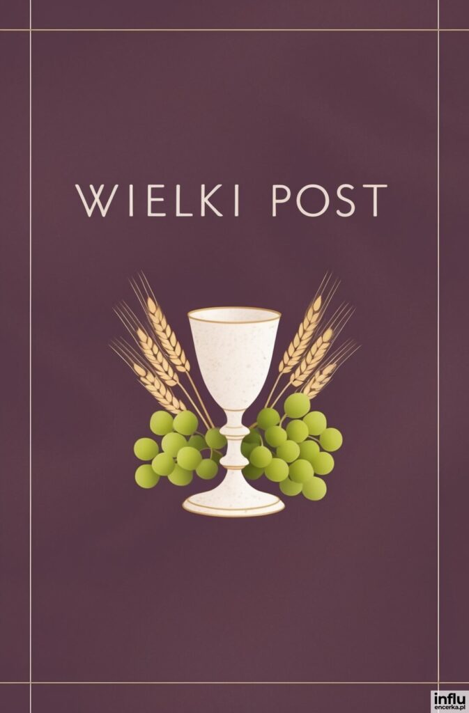 Fioletowe tło z napisem „Wielki Post”