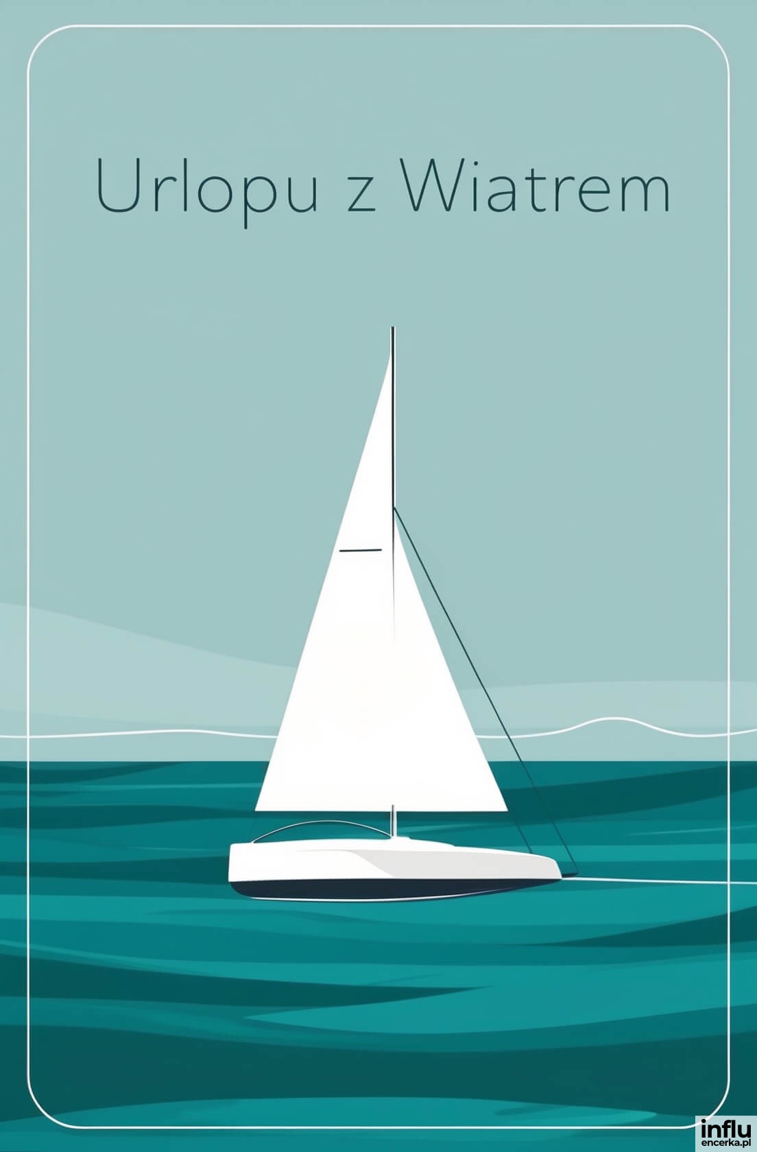 Kartka, łódka na wodzie, urlopu z wiatrem