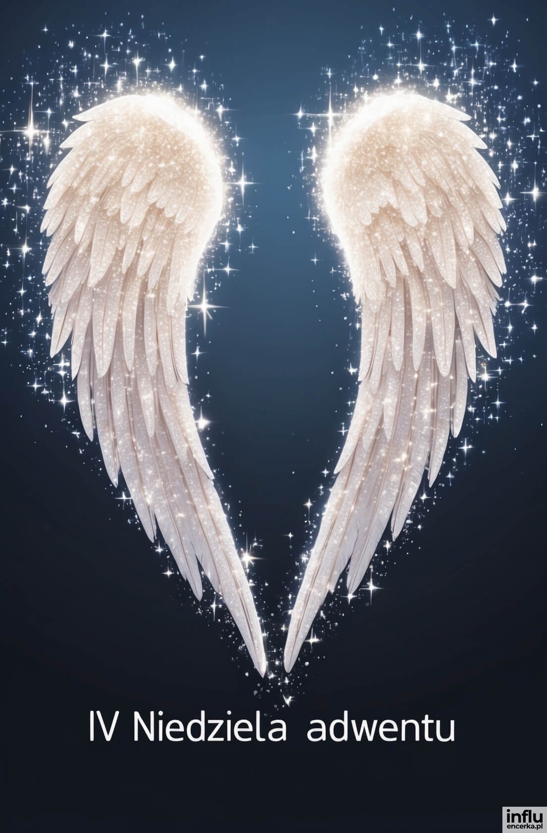Kartka na 4. Niedzielę Adwentową, skrzydła anioła