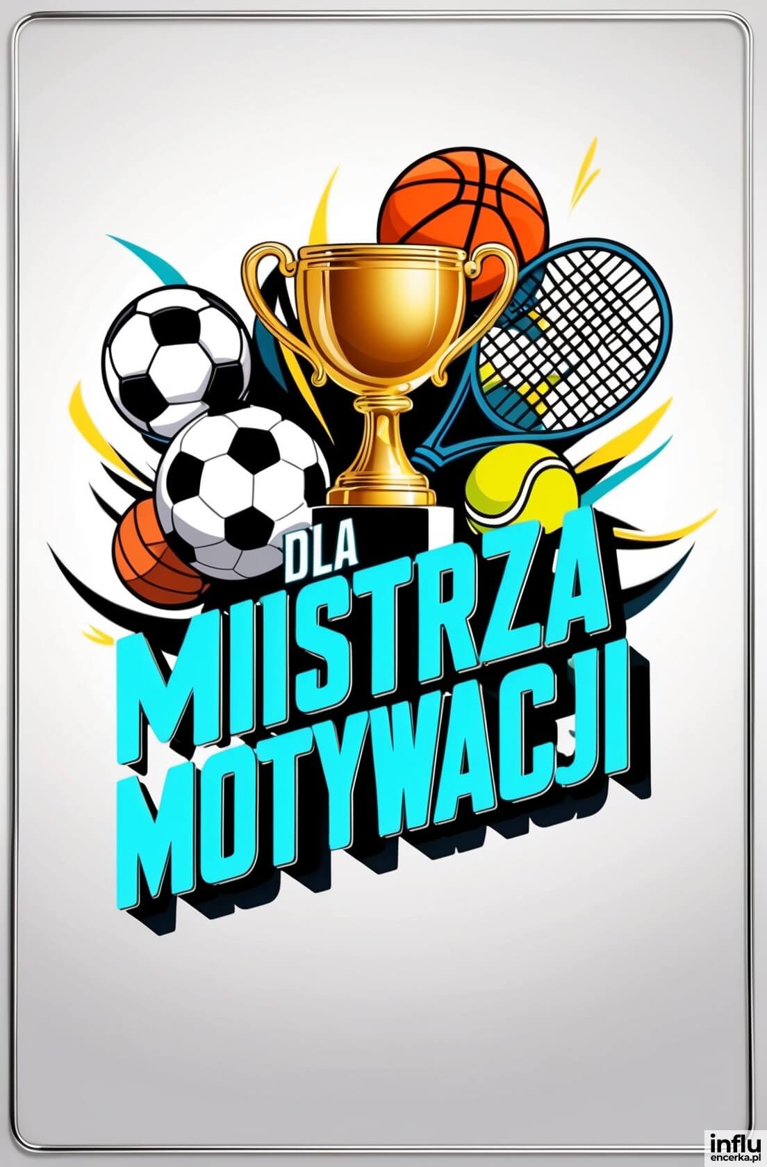 Kartka dla nauczyciela koniec roku szkolnego, motyw sportowy