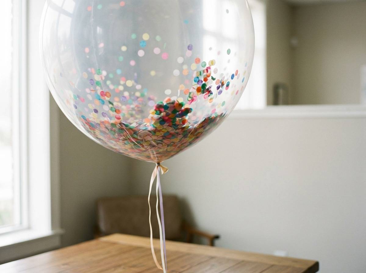 Balon gigant z konfetti do ujawnienia płci dziecka