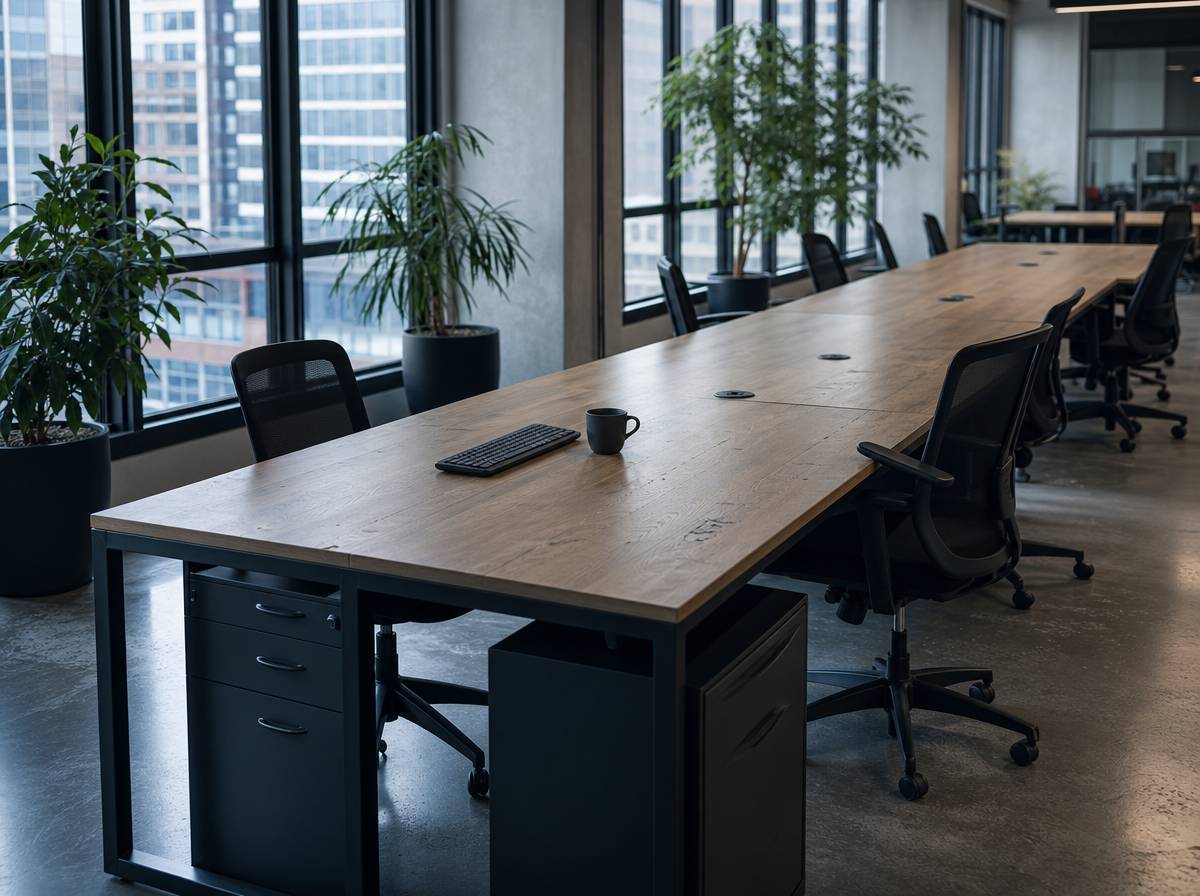Biuro z systemem hot-desking ograniczającym koszty w modelu pracy hybrydowej