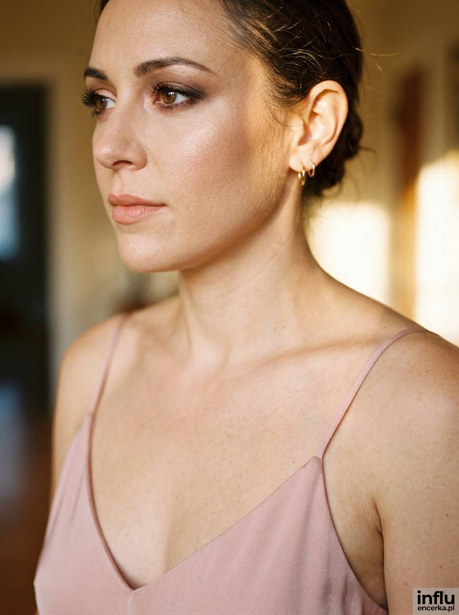 Brązowy smokey eye z akcentem rose gold do różowej sukienki weselnej