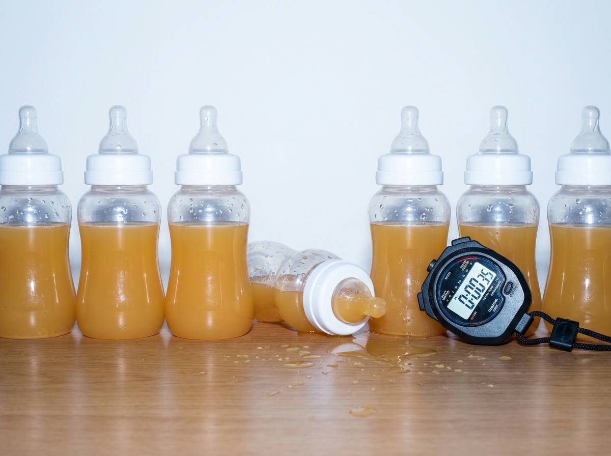 Butelki ze smoczkiem przygotowane do wyścigu w piciu podczas baby shower