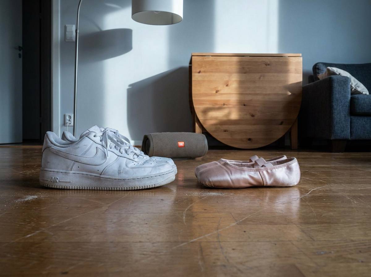 Buty do tańca rodzeństwa przygotowane do próby wspólnego układu na wesele