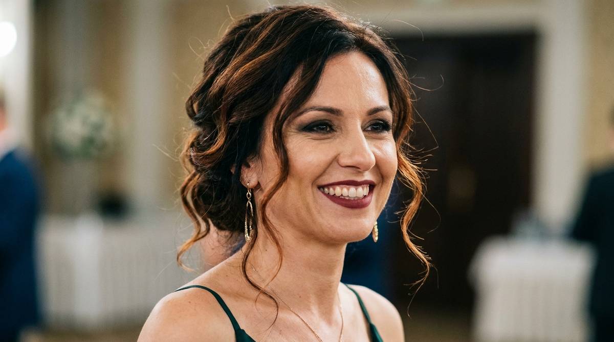 Elegancka fryzura na 40 urodziny - upięcie z falami