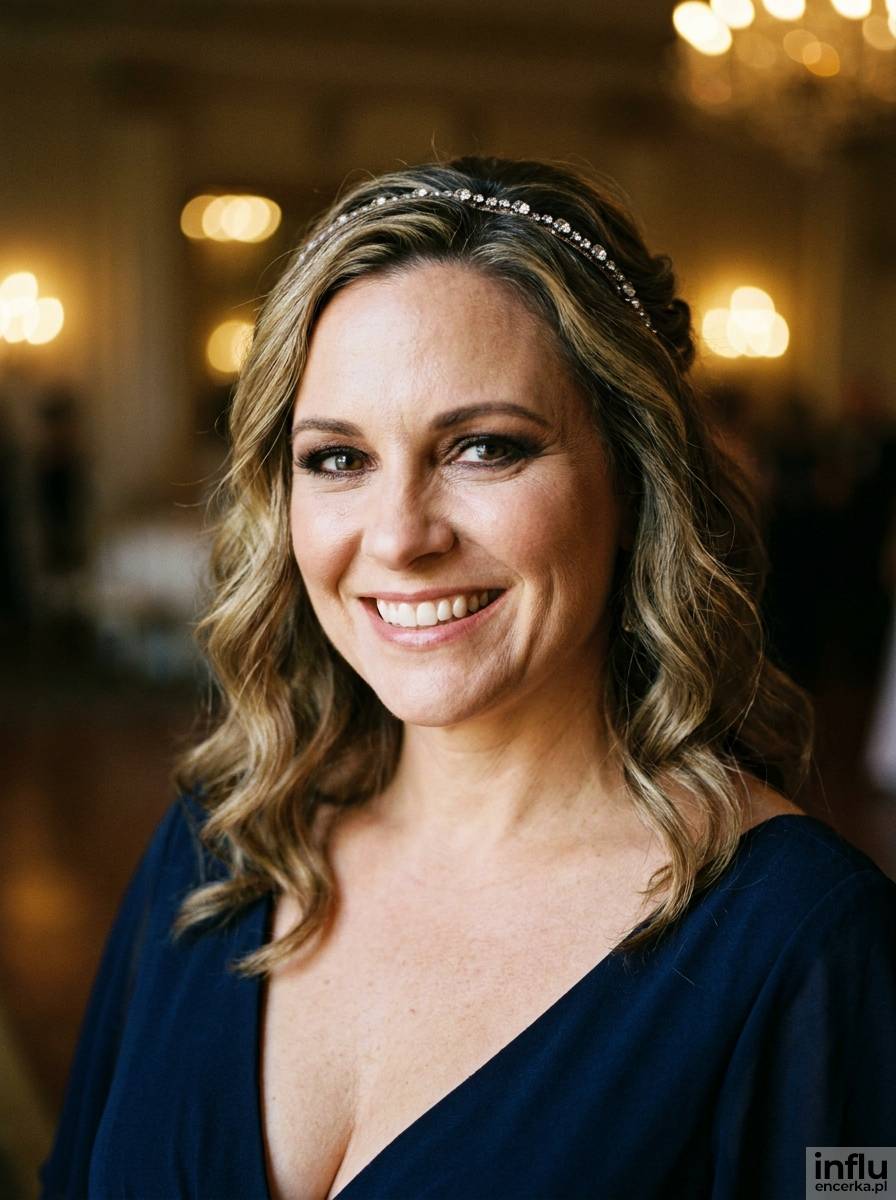 Fale z ozdobną opaską jako fryzura weselna glamour