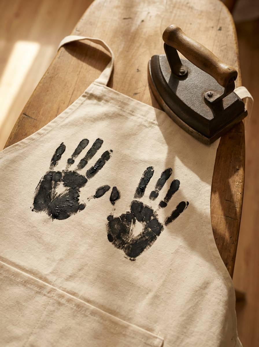 Fartuch kuchenny z ręcznie odbitym wzorem dłoni jako prezent dla taty