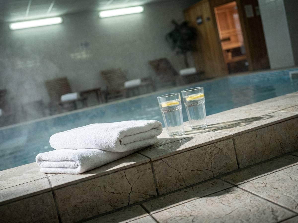 Basen w hotelowym spa jako romantyczny pomysł na weekendową rocznicę ślubu