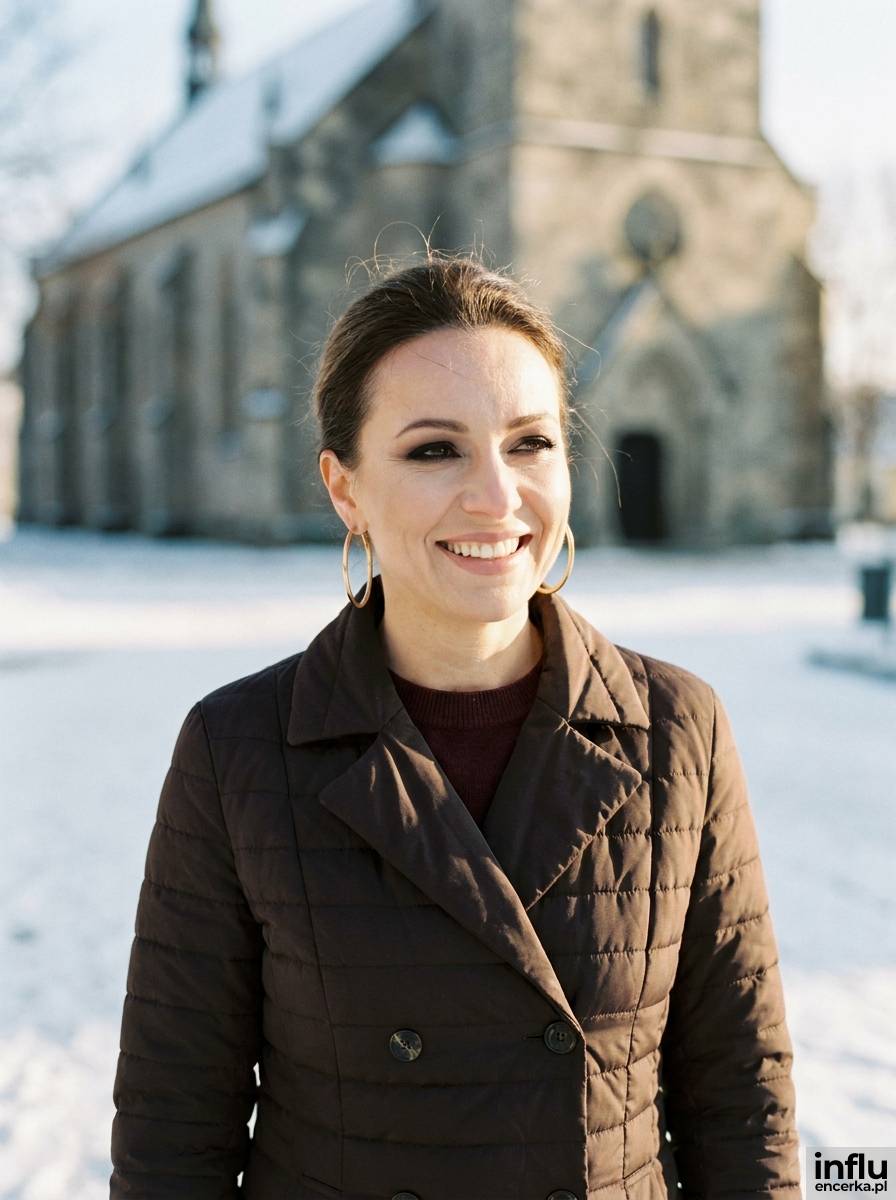 Elegancka pikowana kurtka na chrzciny zimą z dwurzędowym zapięciem