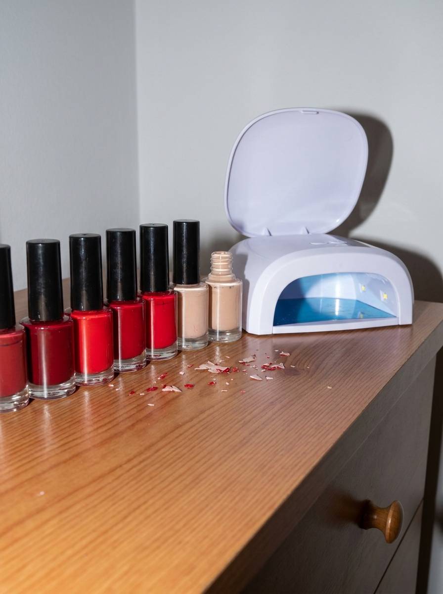 Lakiery hybrydowe i lampa UV do manicure jako zestaw prezentowy