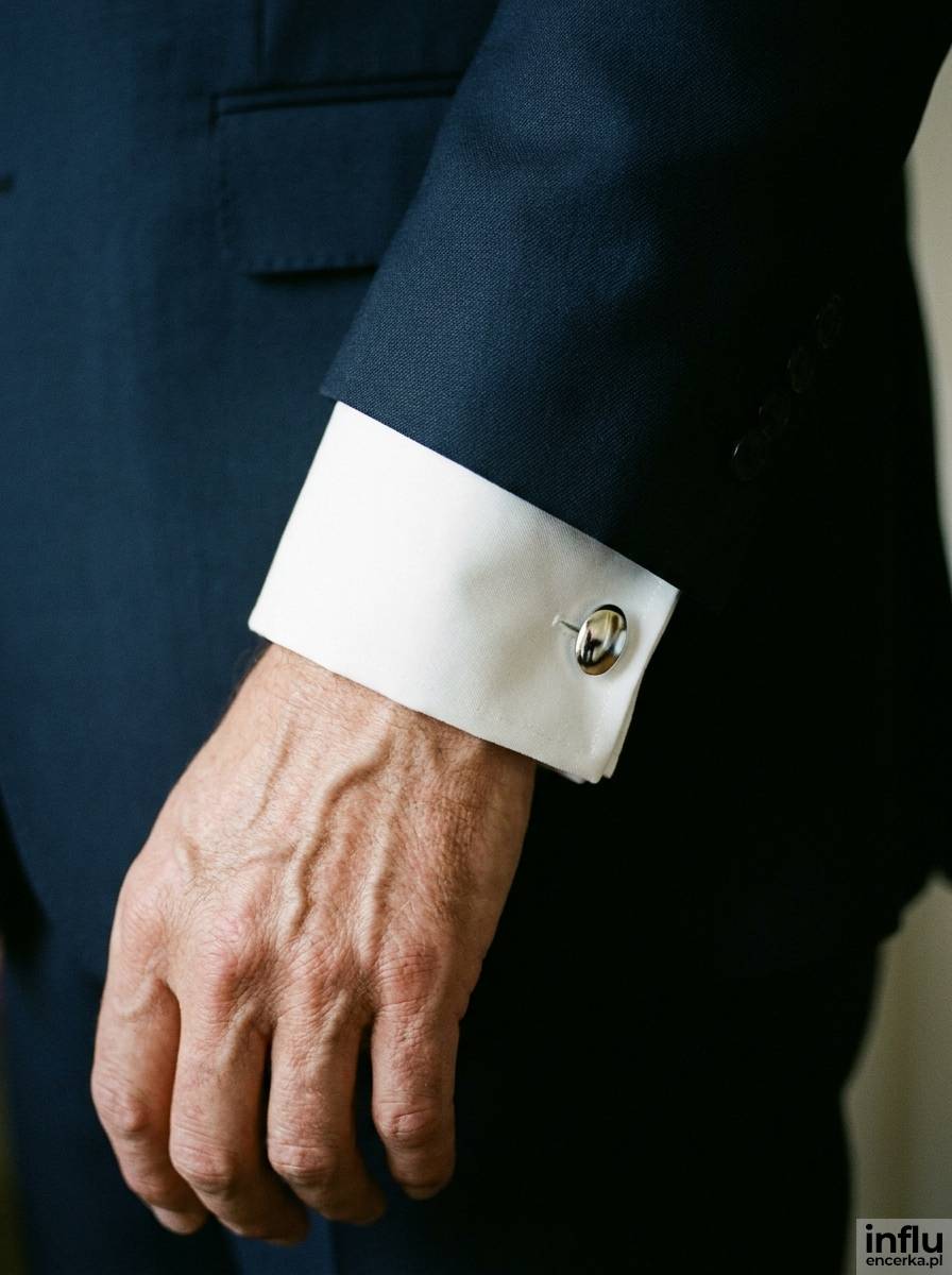 Mankiet francuski ze spinką jako elegancki detal koszuli na wesele