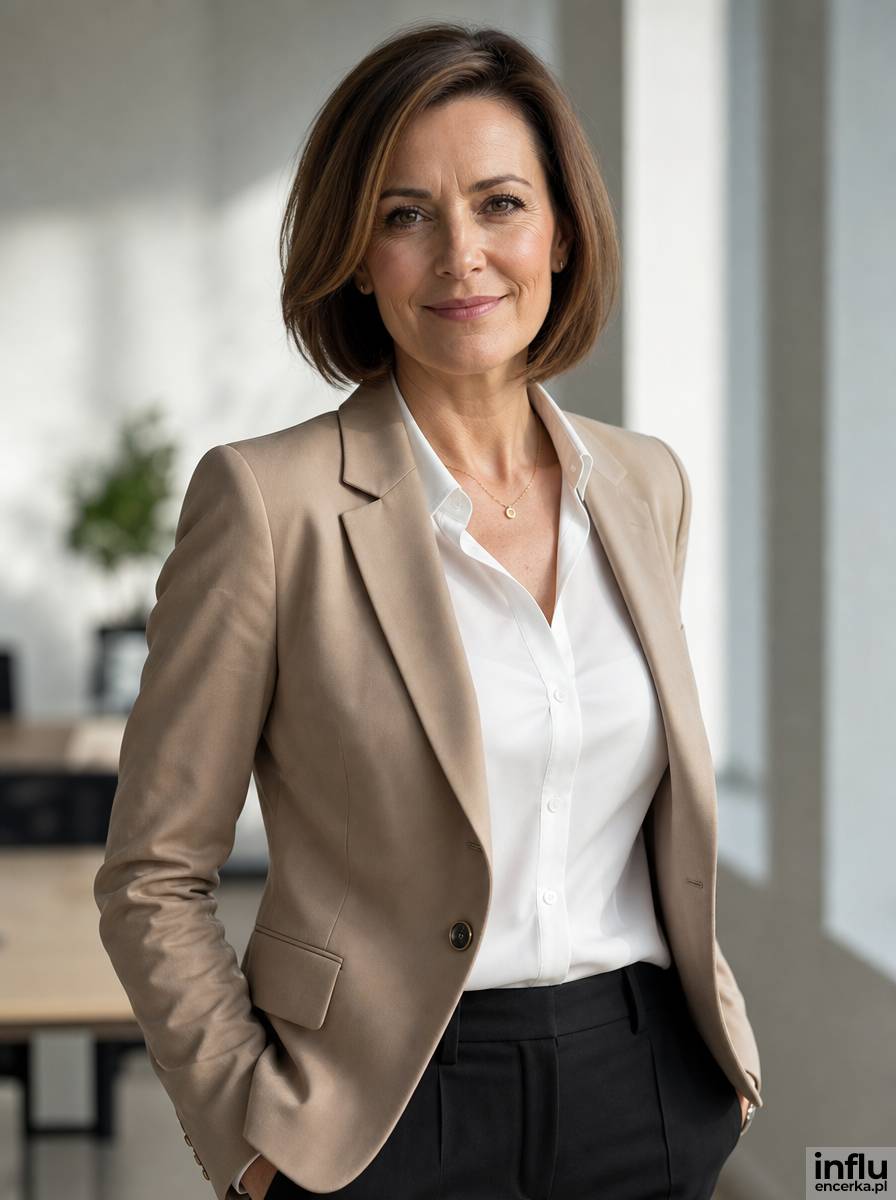 Smart casual do biura - marynarka, koszula i zamknięte czółenka