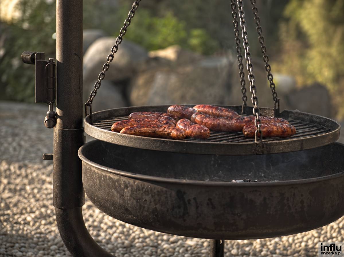 Palenisko z rusztem na trójnogu do grillowania nad ogniem