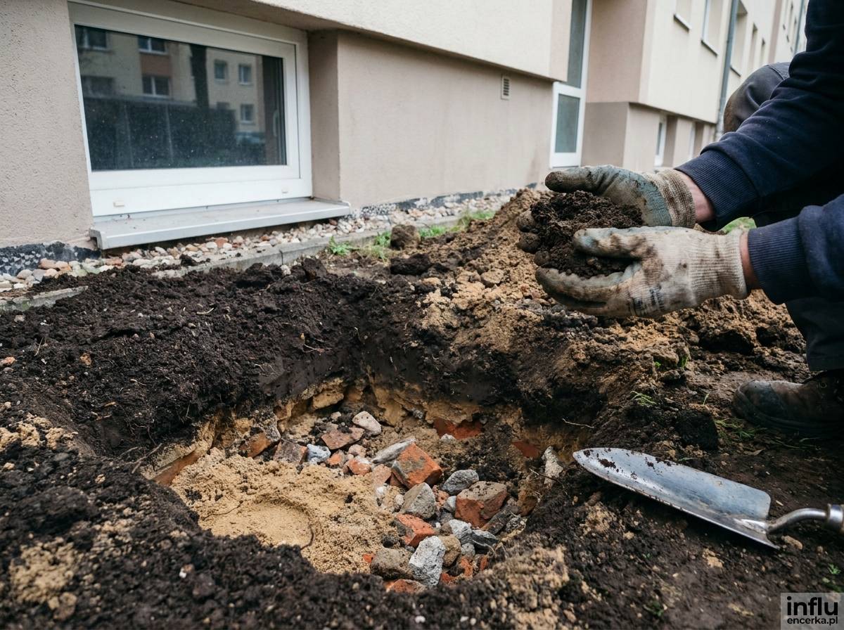 Sprawdzanie jakości gruntu przed założeniem ogródka przy bloku