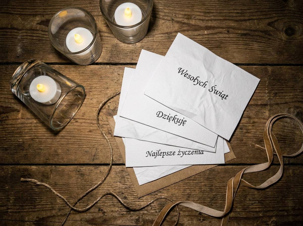 Świece LED i kartki z życzeniami na stole baby shower