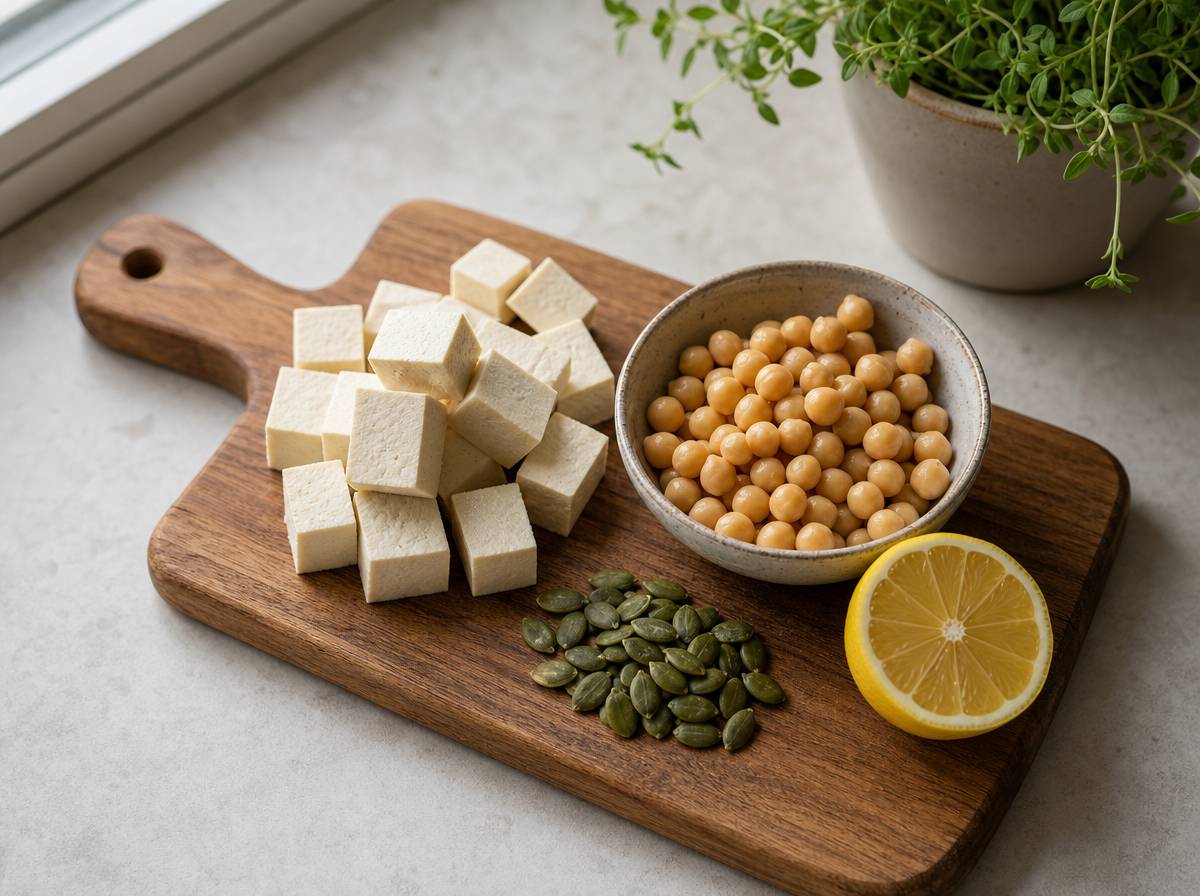 Tofu, ciecierzyca, pestki dyni i cytryna - roślinne produkty na mocne paznokcie