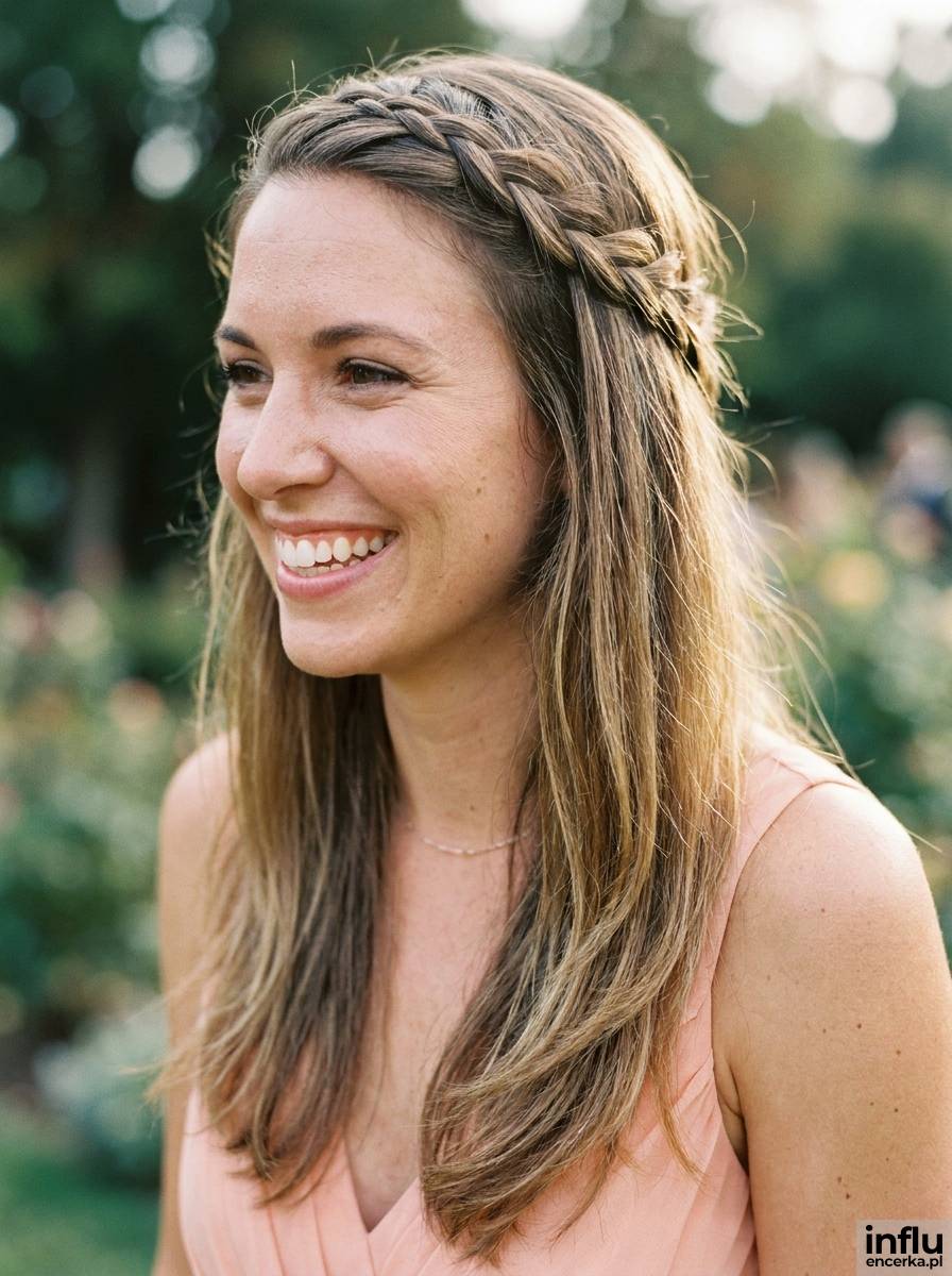Waterfall braid - warkocz wodny z opadającymi pasmami jako fryzura na wesele