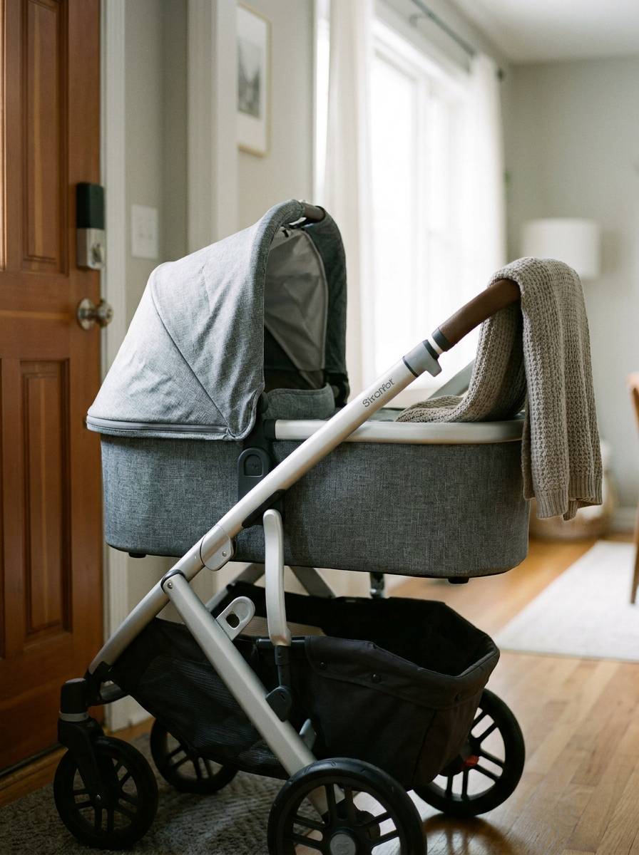 Wózek z gondolą jako duży praktyczny prezent na chrzest od dziadków
